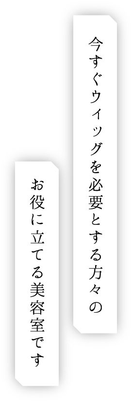 今すぐウィッグを必要とする方々のお役に立てる美容室です