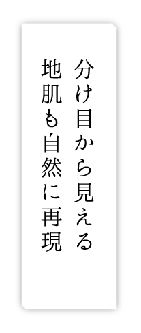 分け目から見える地肌も自然に再現